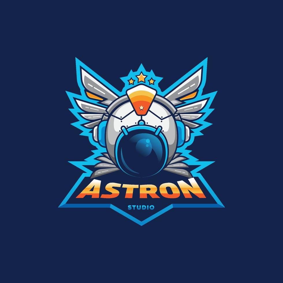 esport-logo astronautenhelm vector