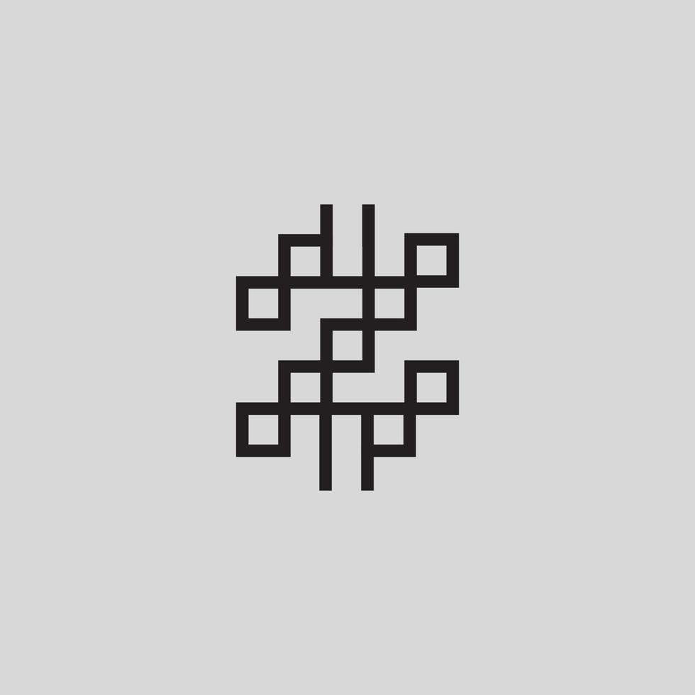 z brief met vierkante lijn verbonden pictogram ontwerp illustratie vector