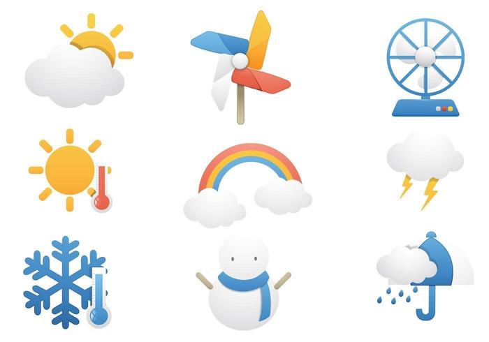 Temperatuur en Weer Vector Icon Pack