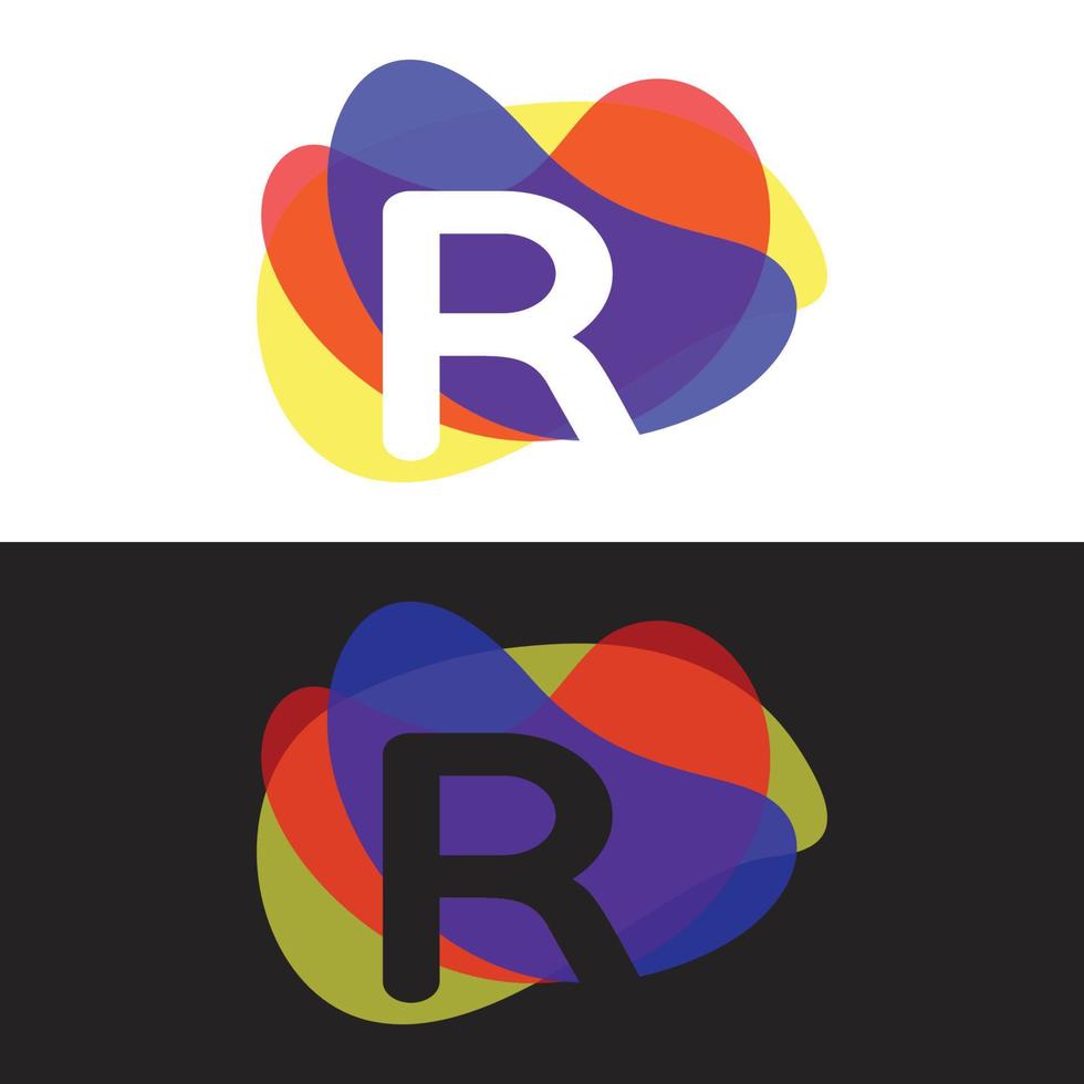 kleurrijke letter r-logo vector