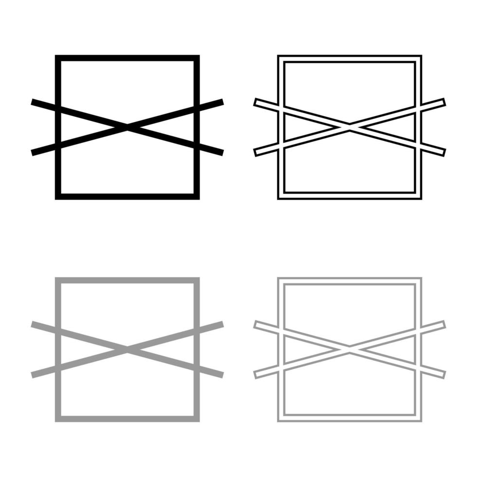 niet drogen kleding zorg symbolen wassen concept Wasserij teken pictogram overzicht set zwart grijs kleur vector illustratie vlakke stijl afbeelding