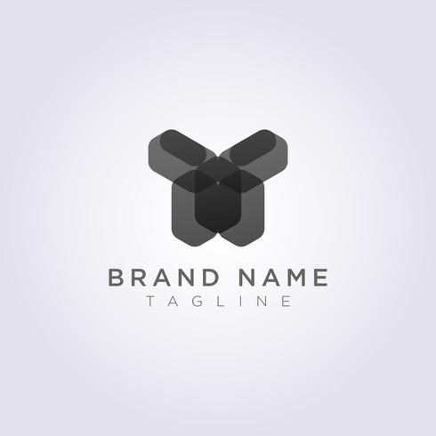 Rectangular Geometric Logo Icon Design in de vorm van een mens vector