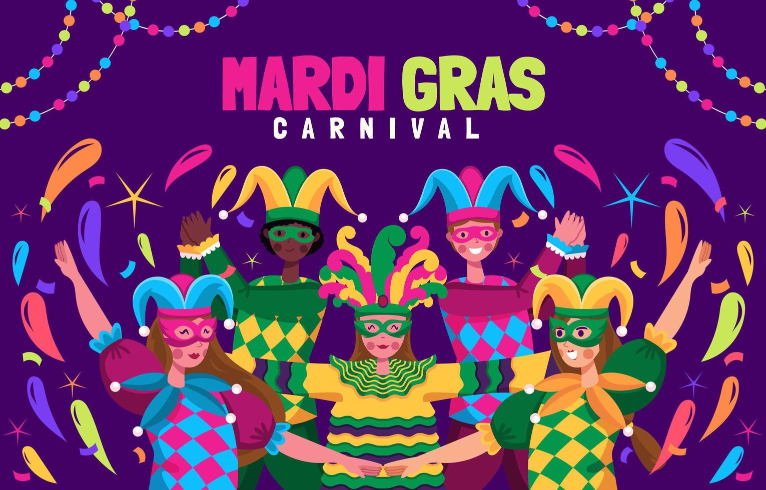 mardi gras carnaval achtergrond concept vector