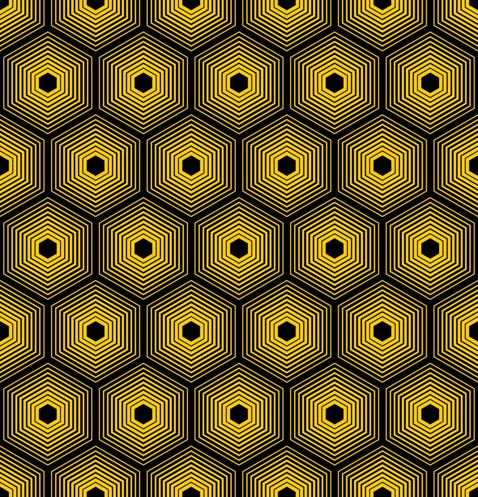 gele achtergrond met zwarte vector zeshoeken