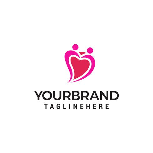 Liefde paar mensen hart logo. Dating service Logo ontwerpen sjabloon vector
