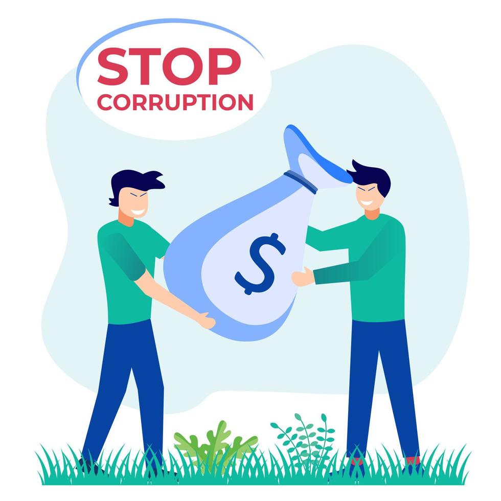 illustratie vector grafische stripfiguur van anti-corruptie dag