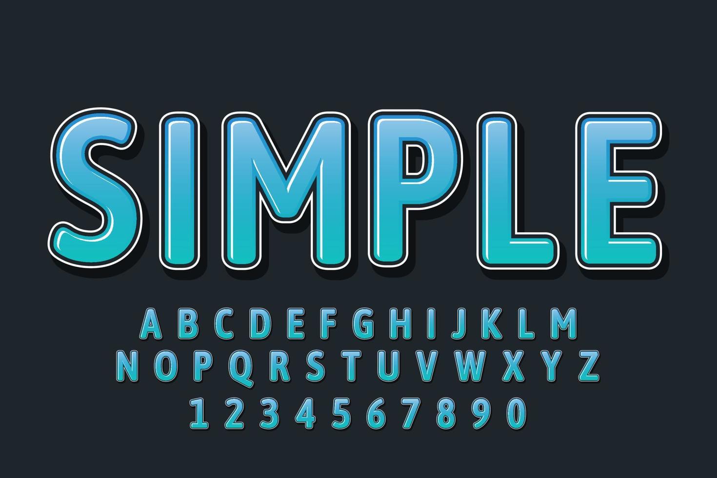 decoratief eenvoudig lettertype en alfabetvector vector
