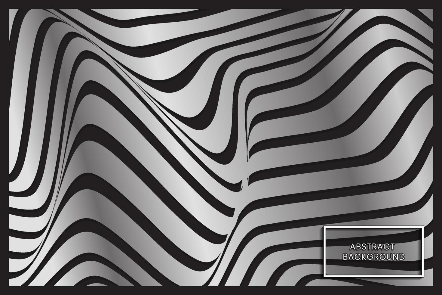 kromgetrokken zwart-wit golvende lijnen abstracte achtergrond vector