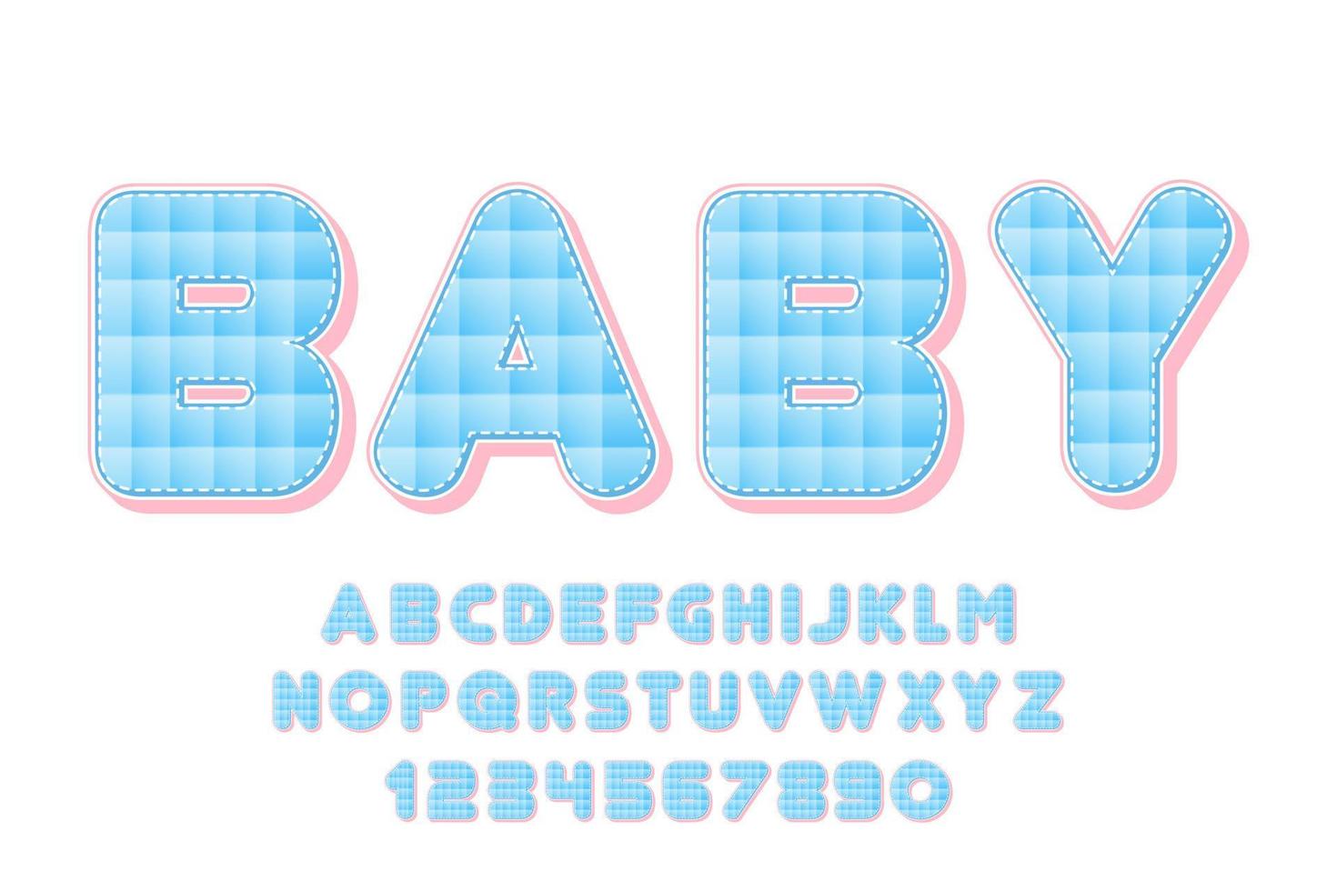 decoratieve baby schattig lettertype en alfabet vector