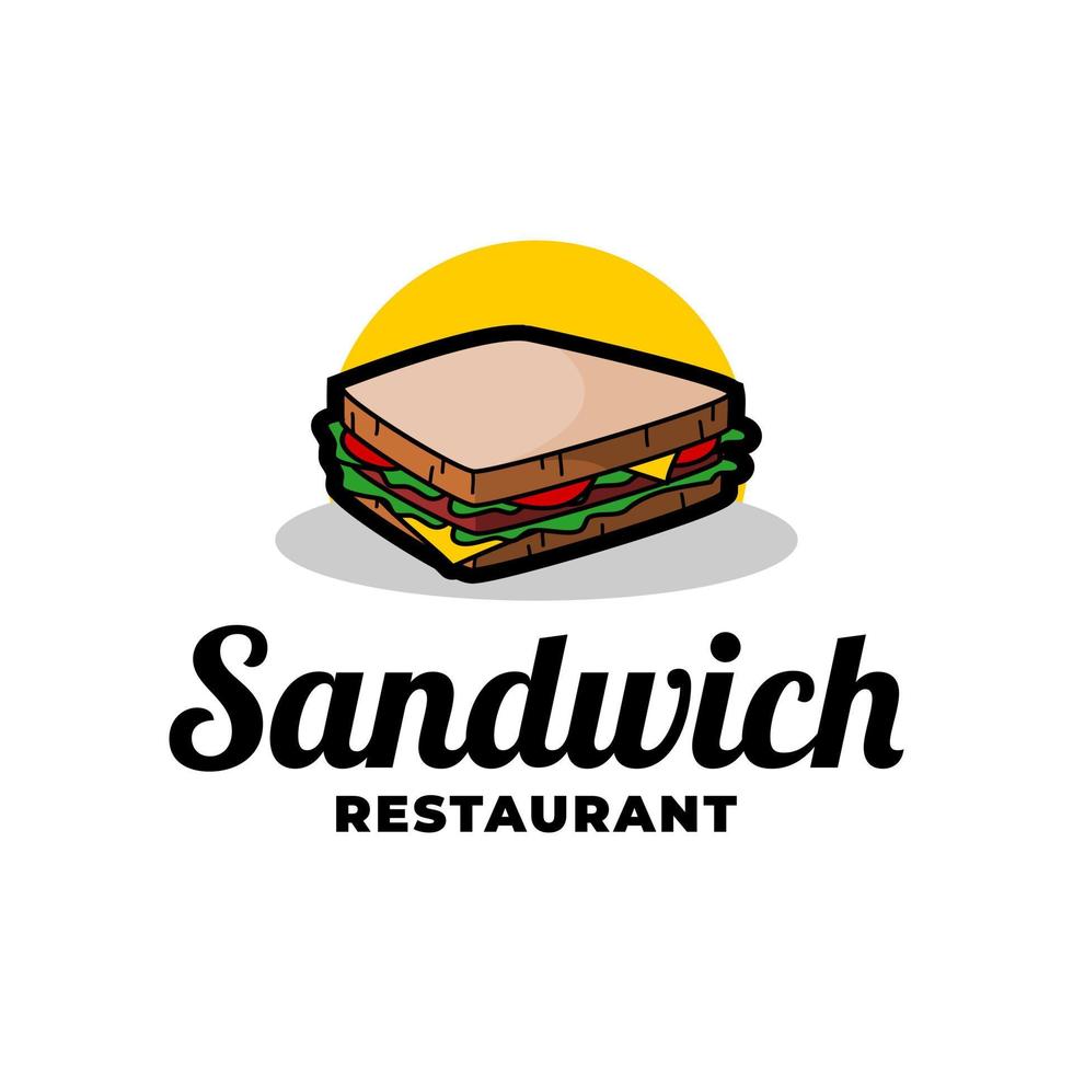 retro sandwich-logo. voedsel logo sjabloon. vector