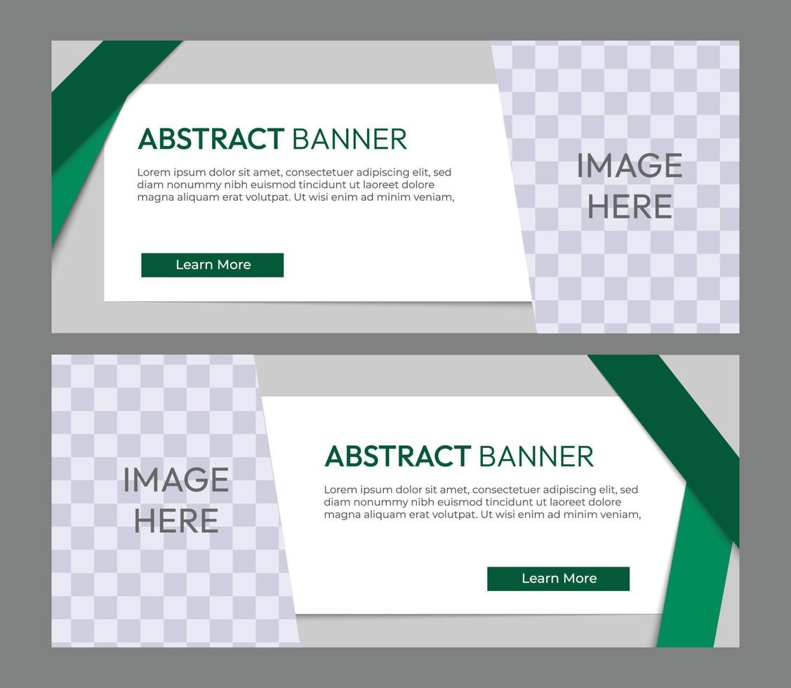 groene abstracte zakelijke sjabloon voor spandoek. sjabloon voor spandoek met afbeeldingsruimte. zakelijke bedrijfssjabloon, advertentie, promotie, aanbieding, website. eps 10 vector