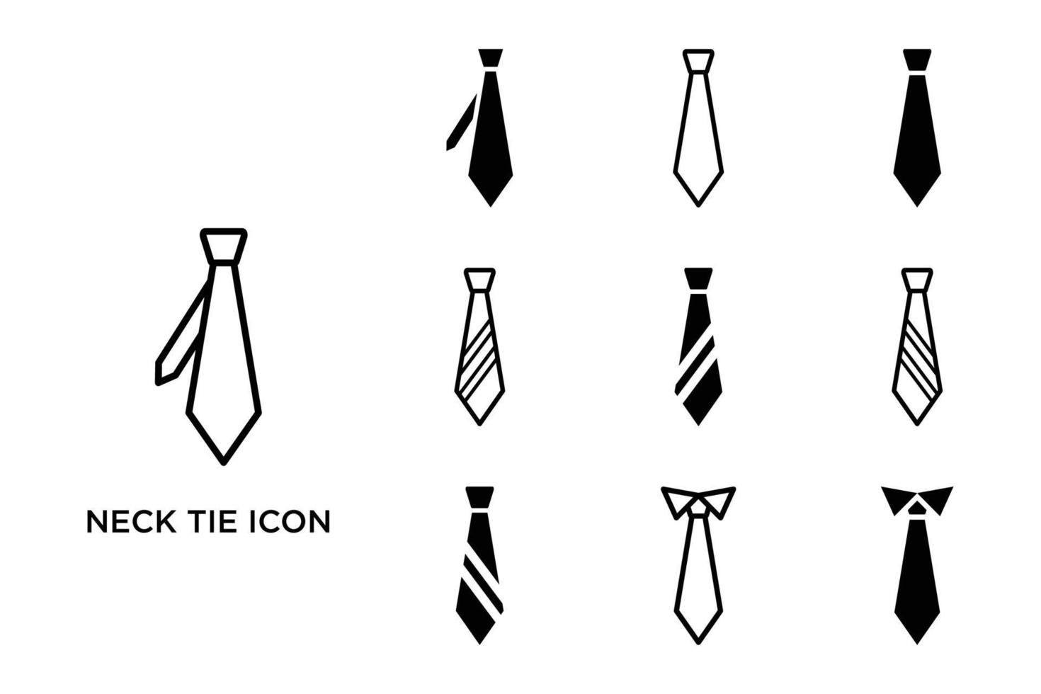 stropdas pictogrammenset vector ontwerpsjabloon eenvoudig en schoon