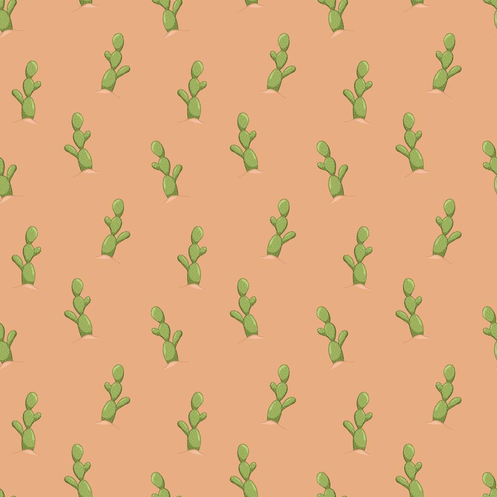 vector naadloos patroon met cactussen. natuurlijke zomerprint. vlakke afbeelding.