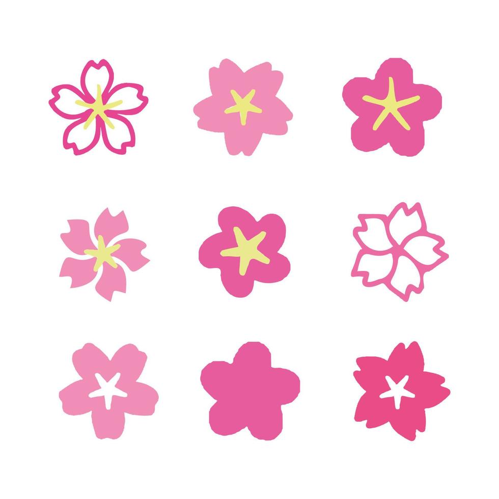 Sakura kersenbloesem bloesem set vector