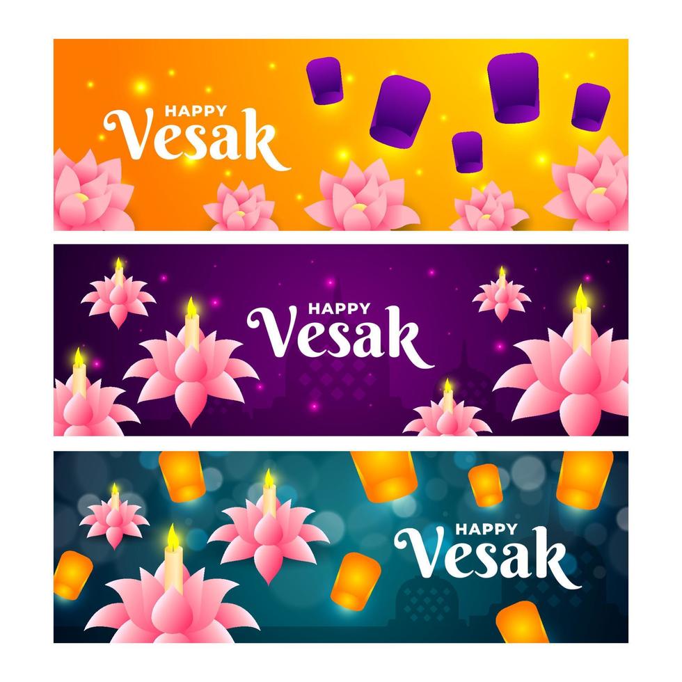 happy vesak banner collectie vector