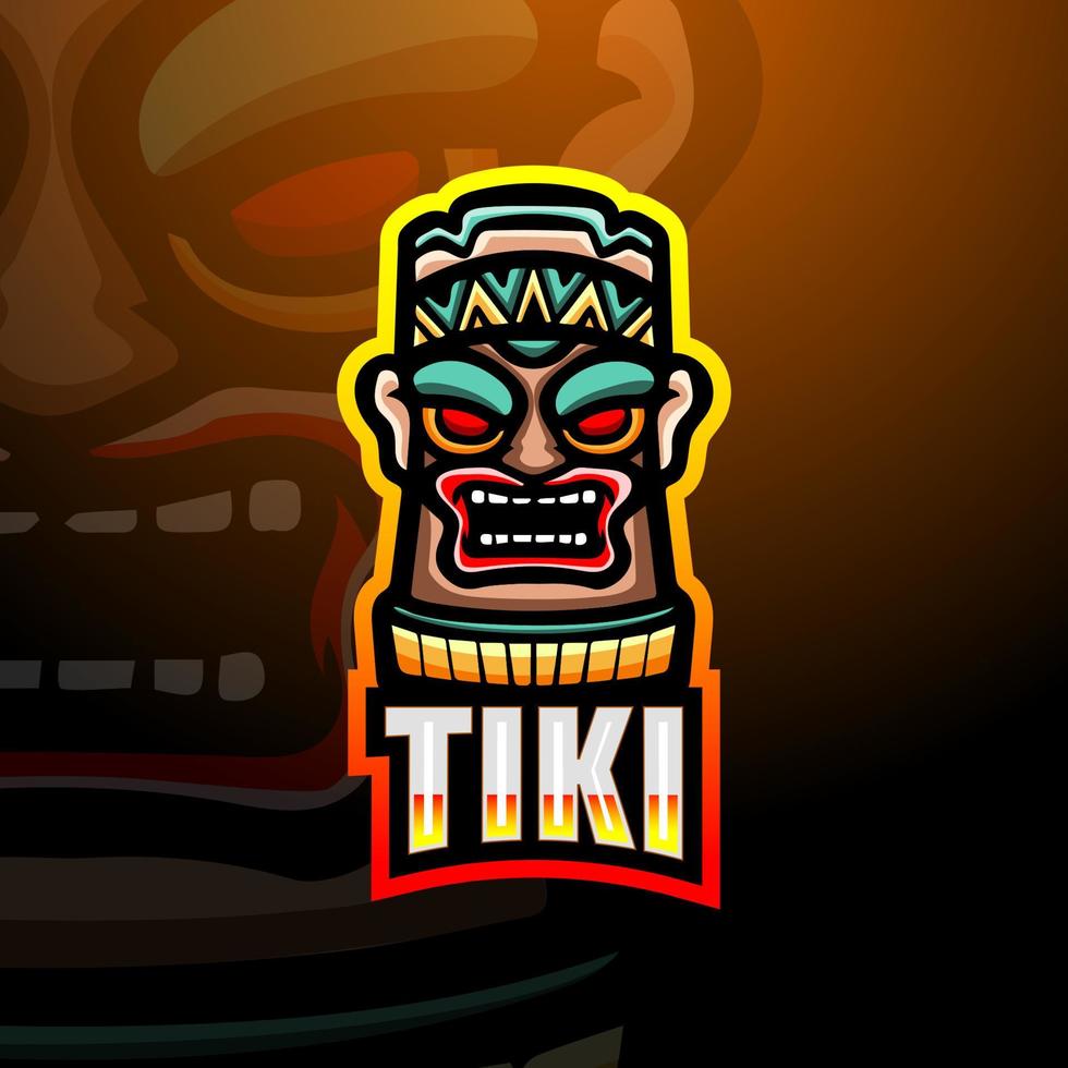 tiki masker mascotte esport logo ontwerp vector