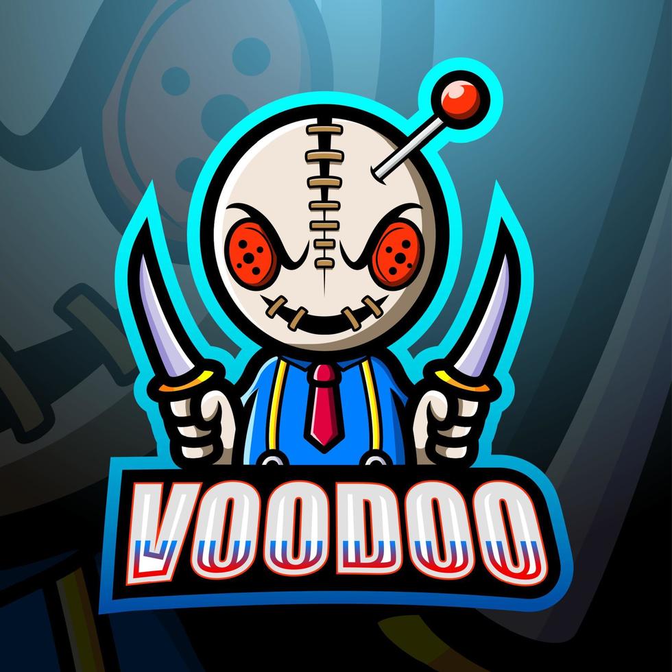 voodoo mascotte esport logo ontwerp vector