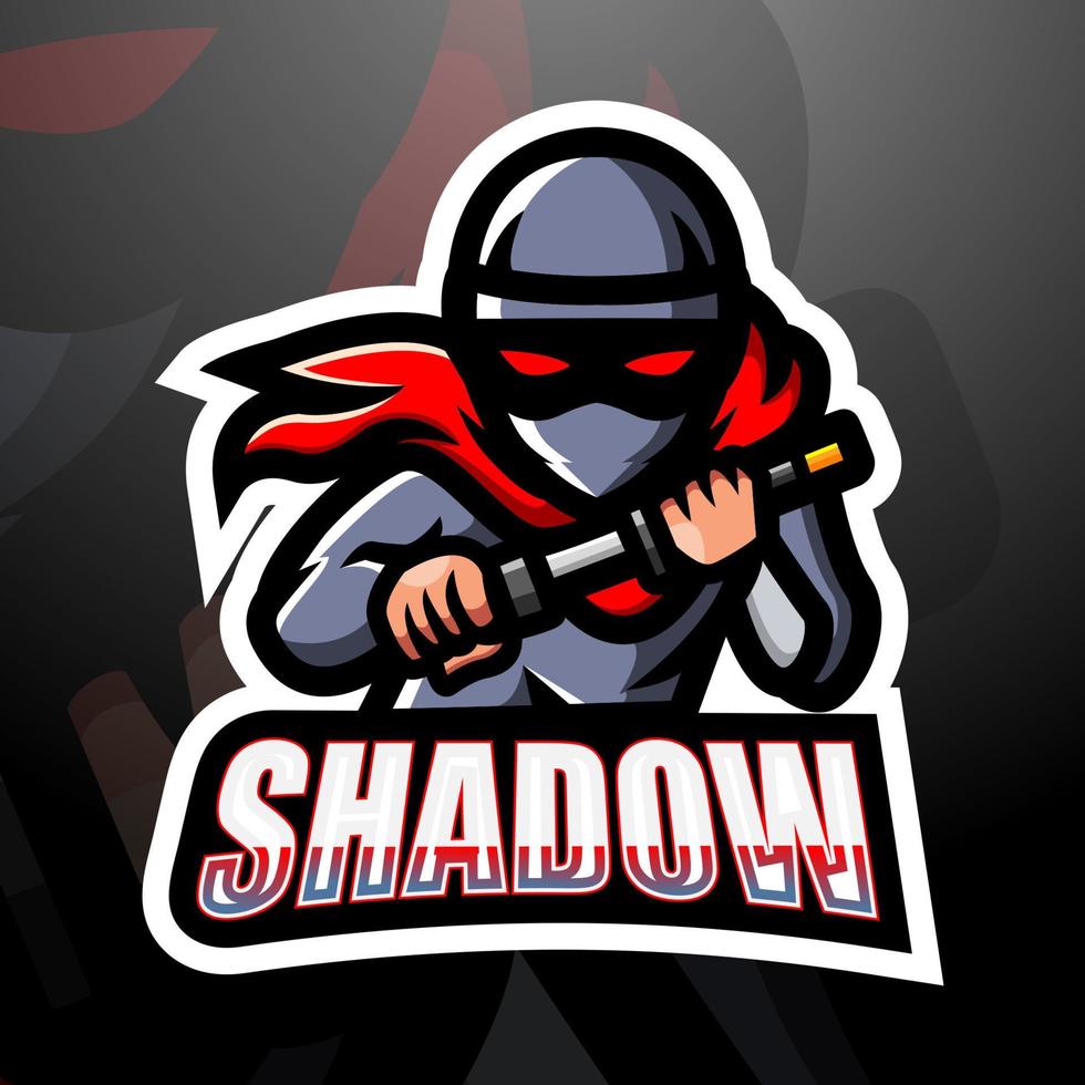 schaduw mascotte esport logo ontwerp vector