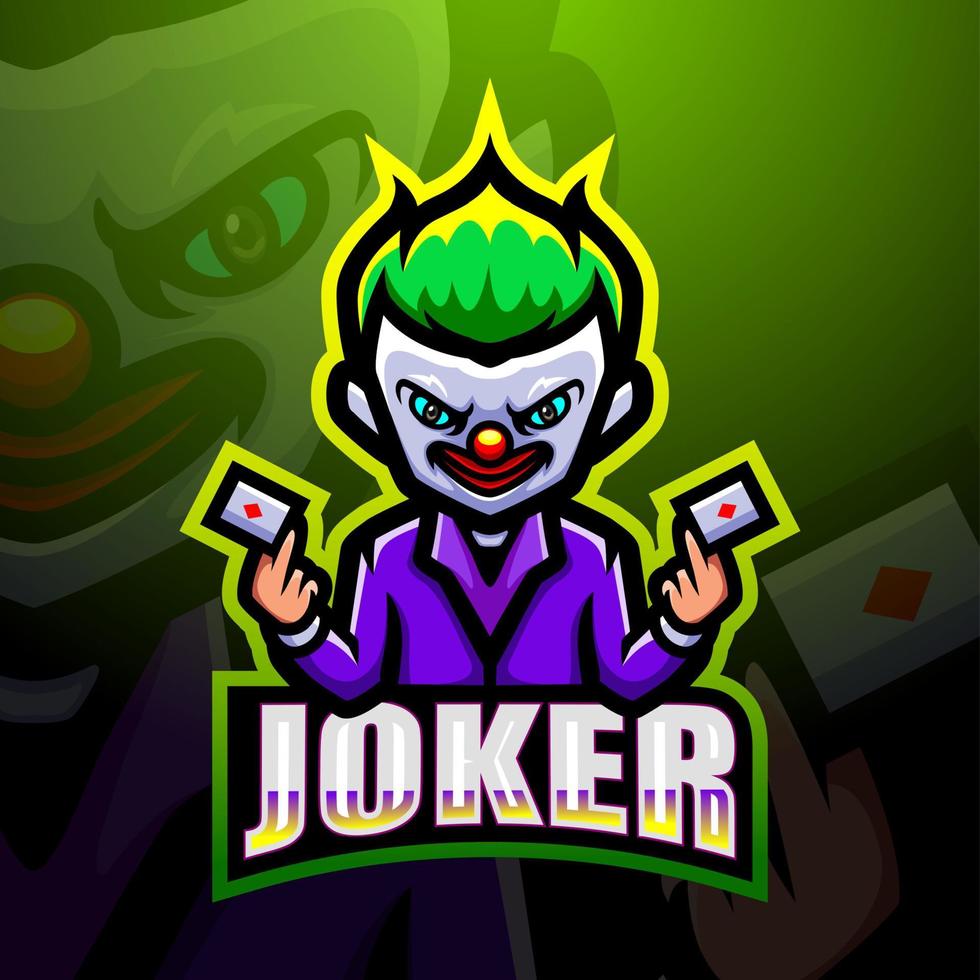 joker mascotte esport logo ontwerp vector