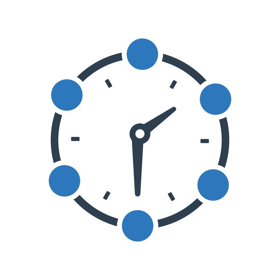 tijd netwerkpictogram. time sharing, zone vector