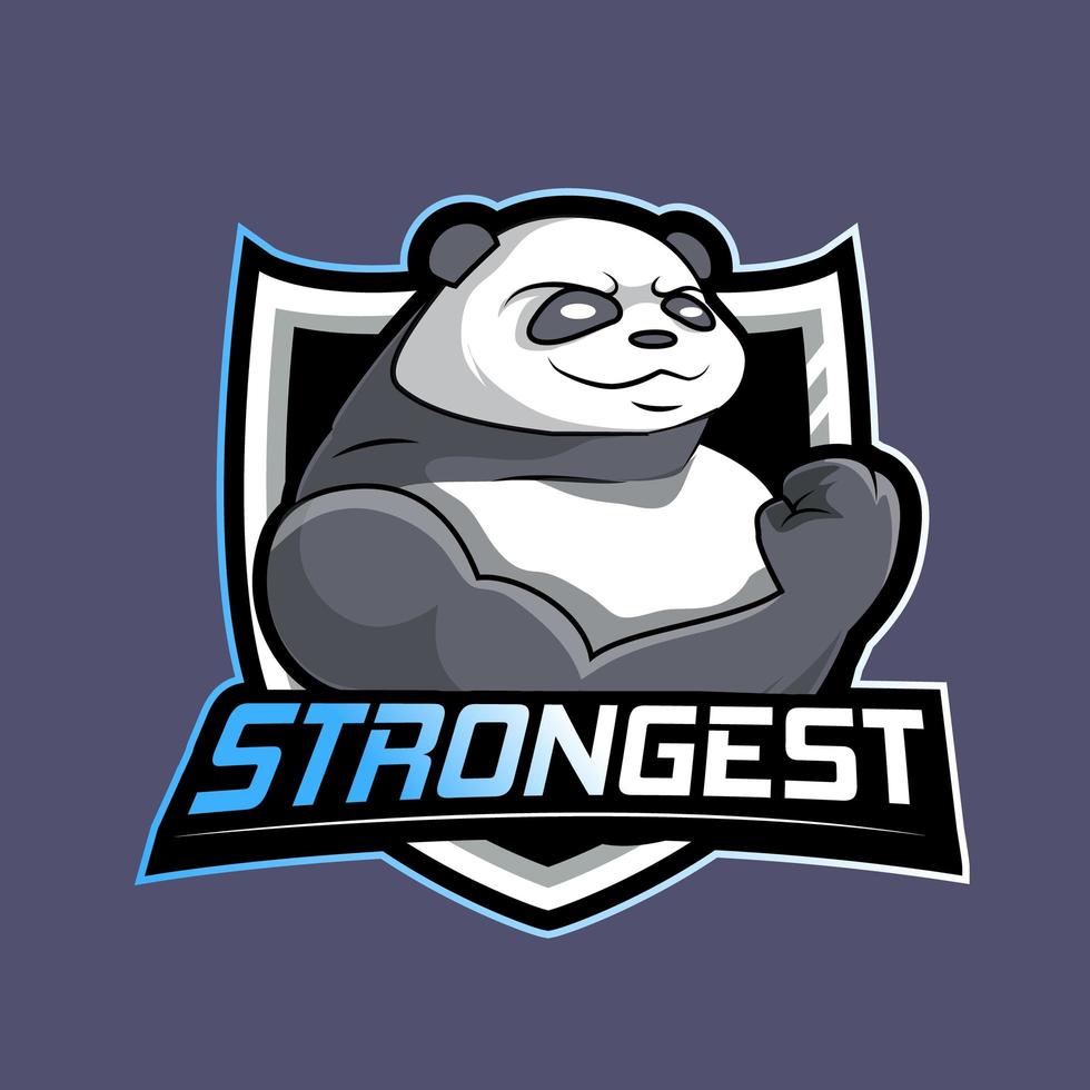 panda sterkste mascotte logo team vector