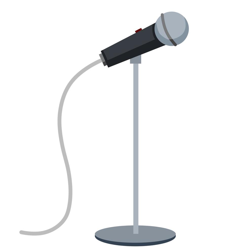 microfoon. grijze microfoon op standaard. talk icoon en stand-up optredens. vector