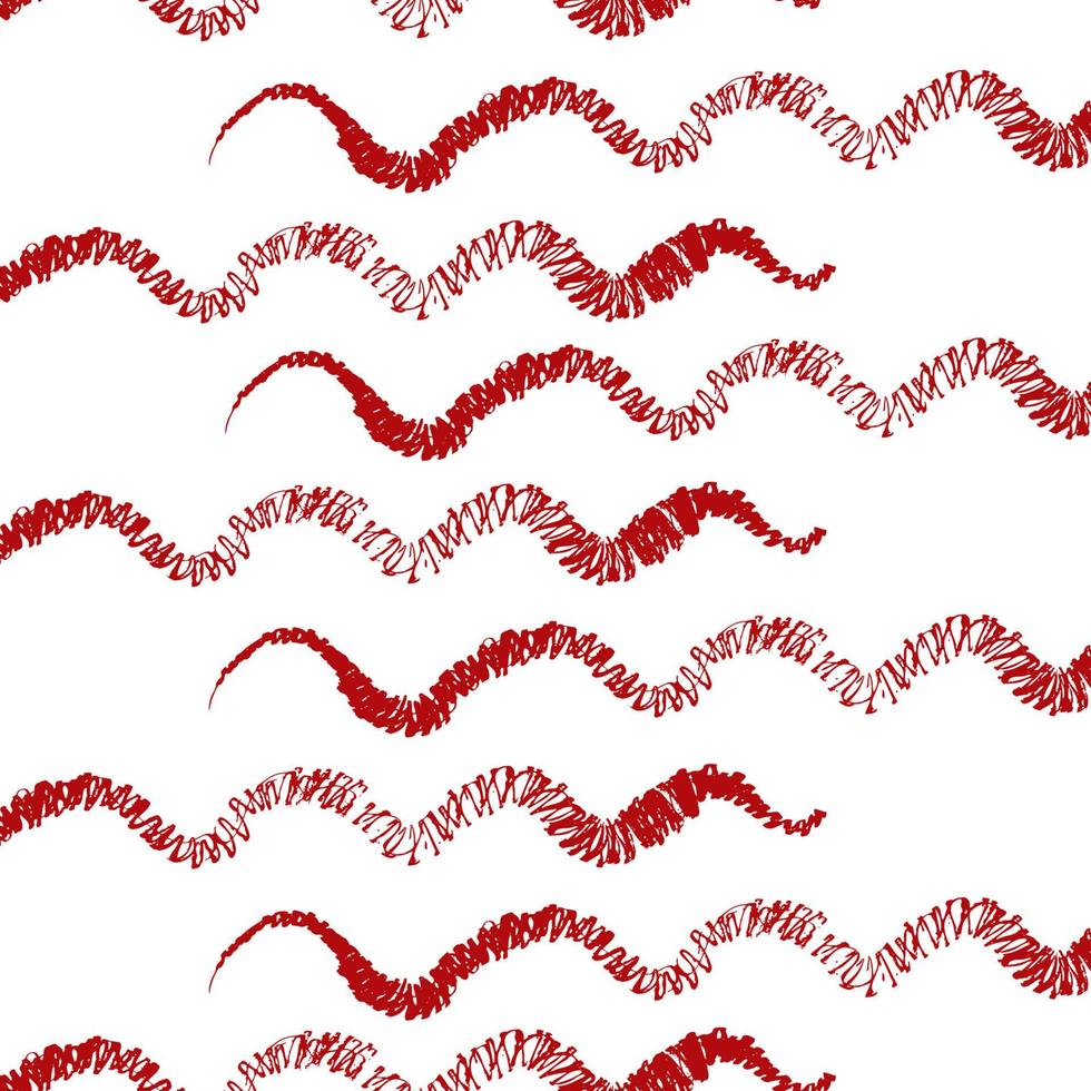 vector naadloos patroon met rode golvende strepen op witte background