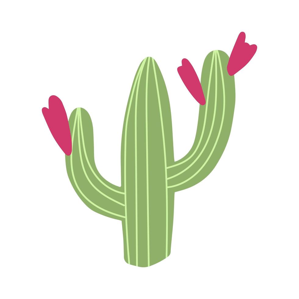 vectorillustratie van cactus in cartoon hand getekend naïeve Scandinavische stijl voor babykleding, textiel en product design, behang, inpakpapier, kaart, scrapbooking vector