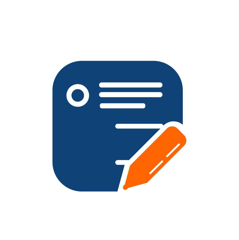memo en pen knop applicatiepictogram en logo vector