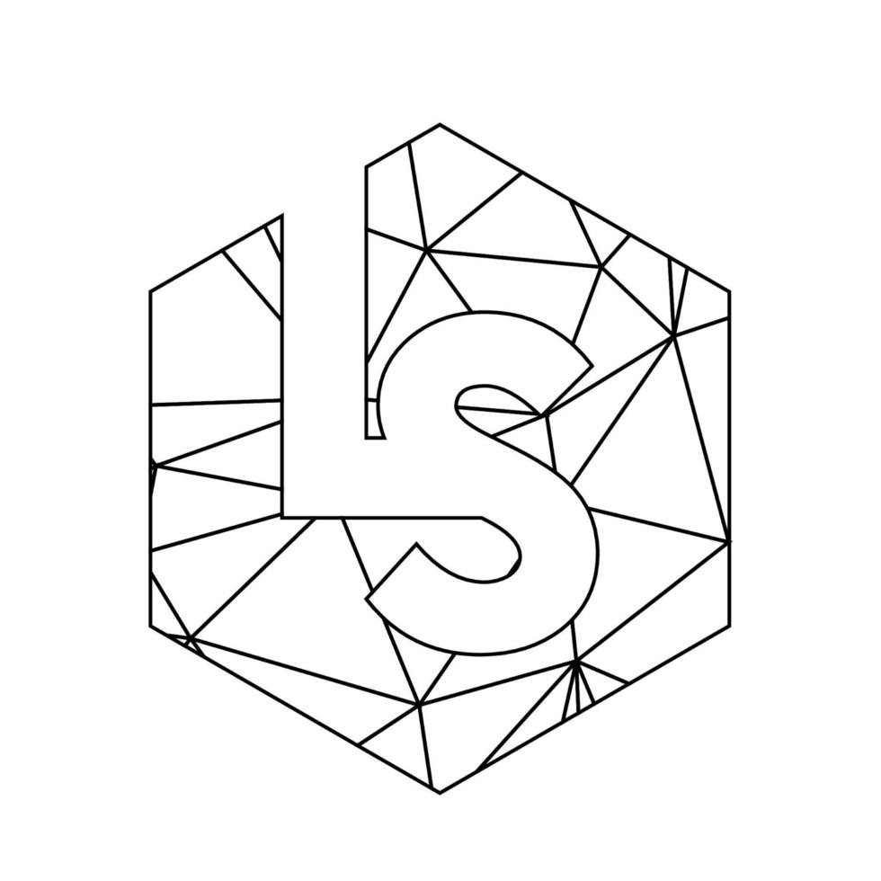 eenvoudige ls initialen driehoek ketting logo en vector icon