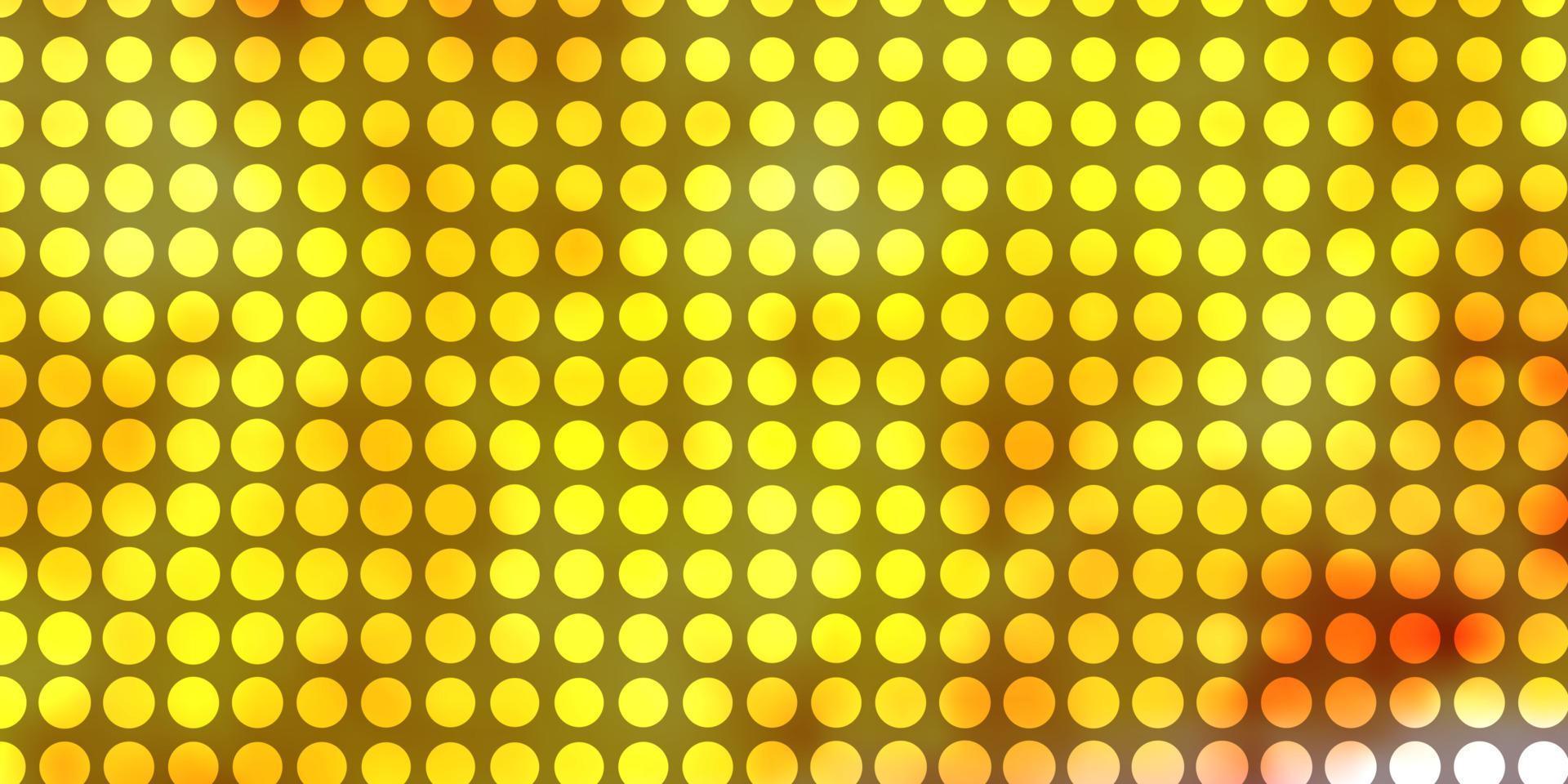 lichtroze, gele vectorlay-out met cirkels. vector