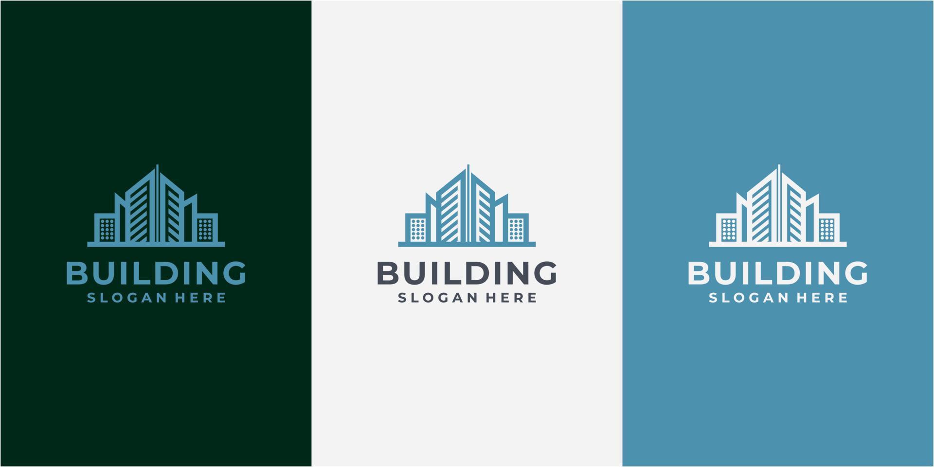 gebouw logo ontwerpsjabloon, bouw, onroerend goed, eenvoudig, modern gebouw logo vector