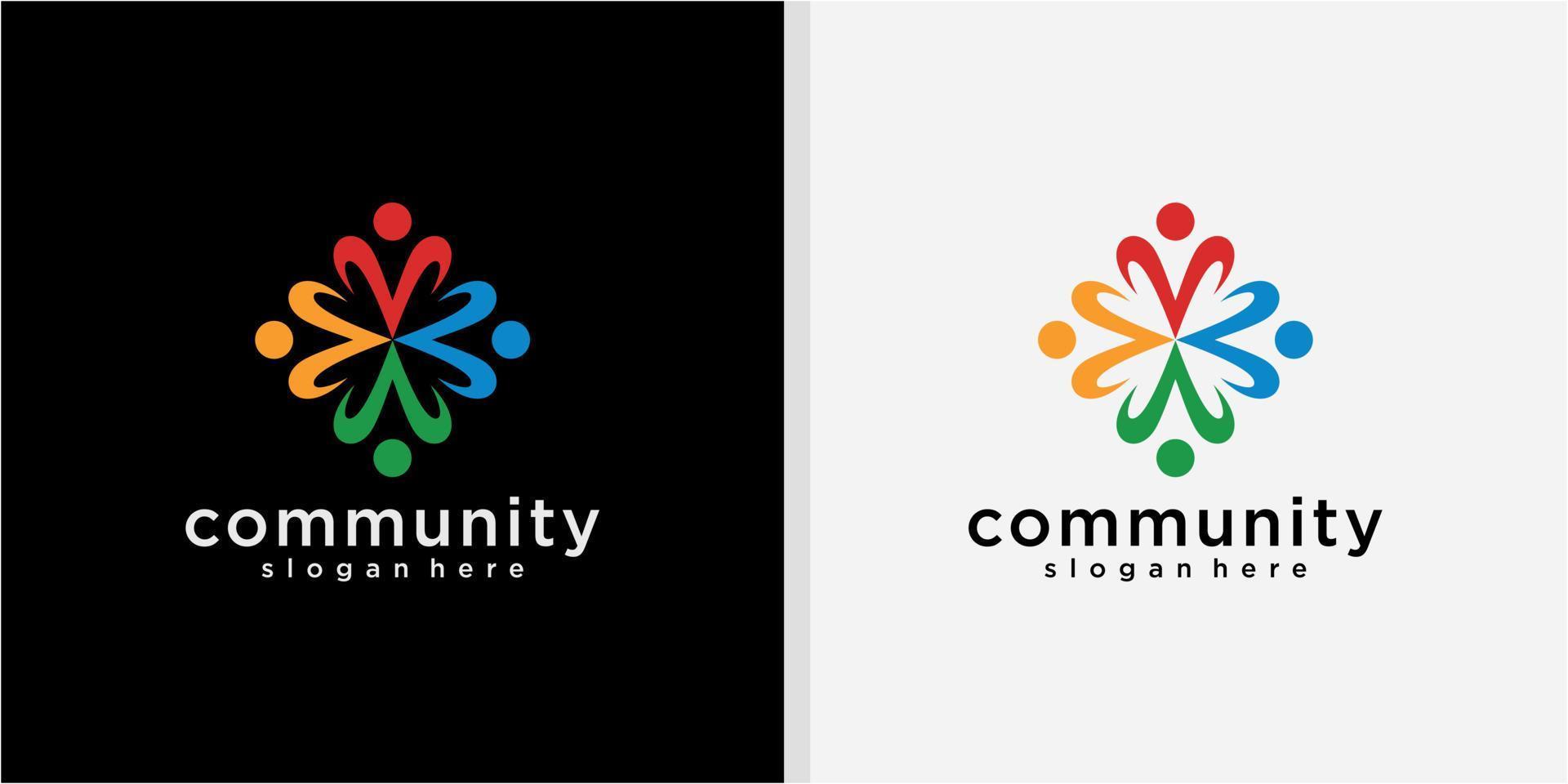 menselijke alliantie logo ontwerp vector, creatieve kleurrijke mensen gemeenschap logo ontwerp vector