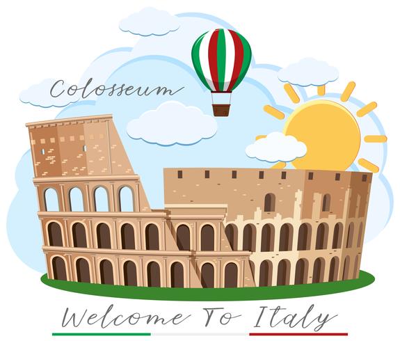 Een Colosseum Rome Italië Landmark vector