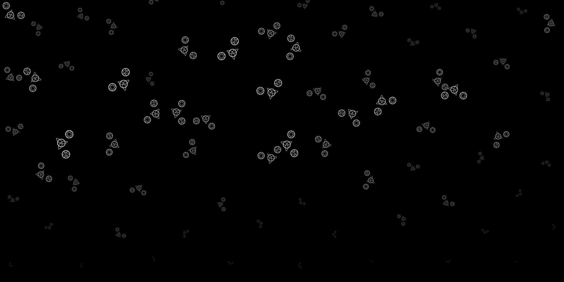 donkergrijze vectorachtergrond met occulte symbolen. vector