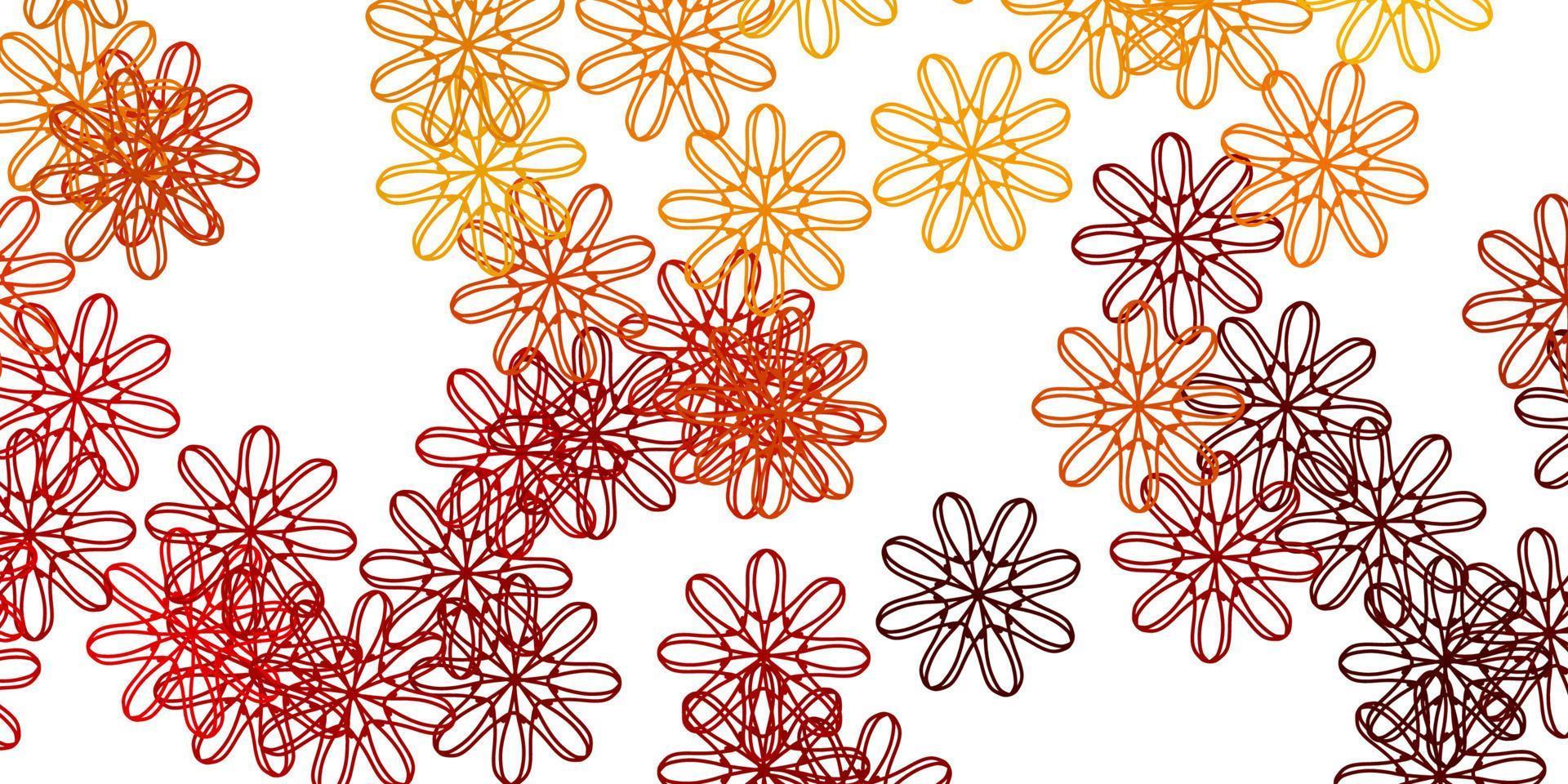 lichtbruin vector doodle sjabloon met bloemen.