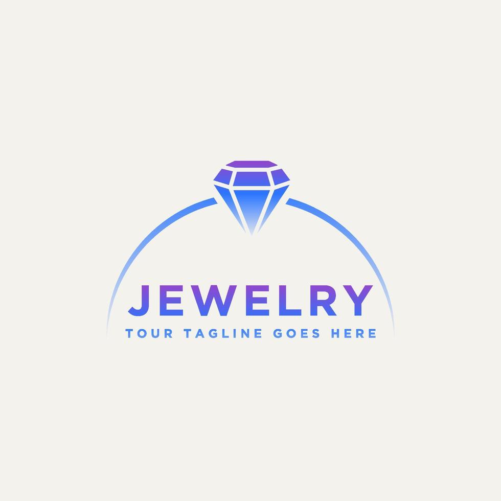 diamanten ring sieraden logo ontwerp illustratie vector