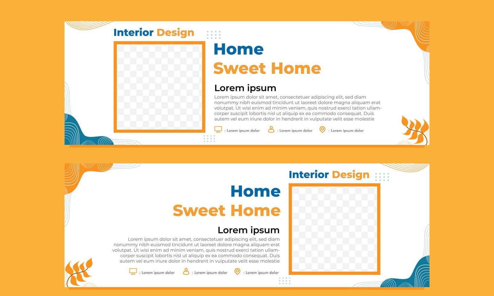 sjabloon voor abstracte handgetekende horizontale banner vector