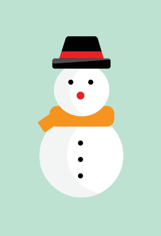 Kerst serie vector, vector van sneeuwpop met oranje sjaal. goed voor decoraties tijdens de kerst.