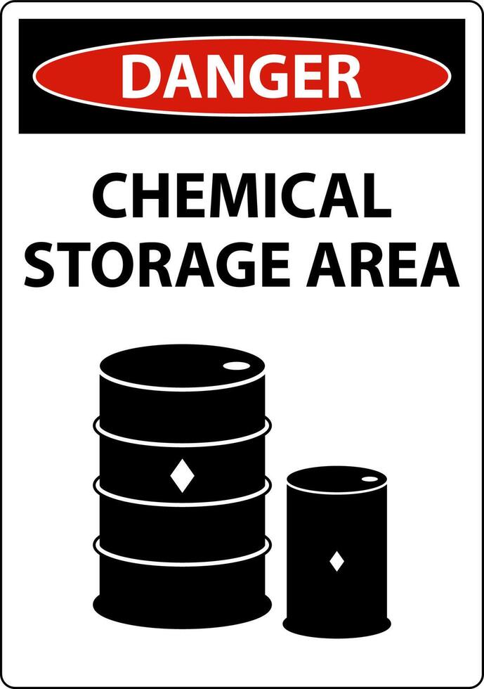 gevaar chemische opslagruimte teken op witte achtergrond vector