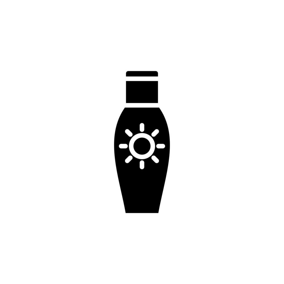 sunblock, zonnebrandcrème, lotion, zomer solide pictogram vector illustratie logo sjabloon. geschikt voor vele doeleinden.