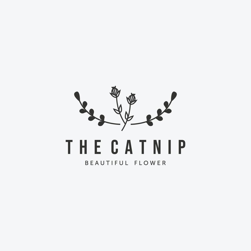 catnip riet kreek cattails vector vintage logo, illustratie ontwerp van plant voor huisdieren concept