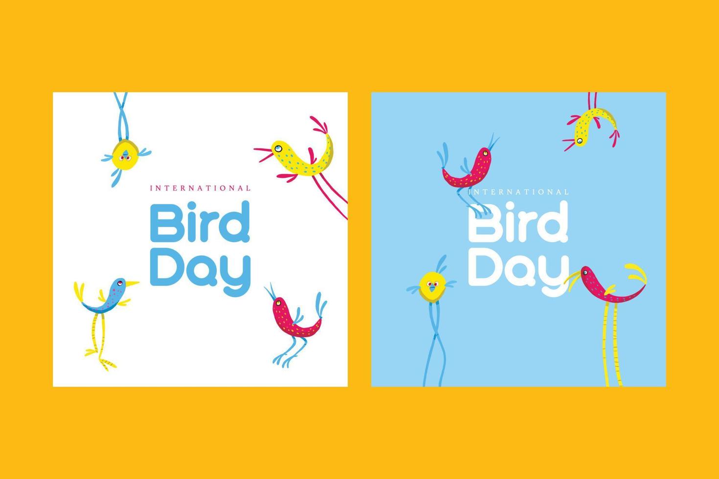 ansichtkaarten voor de internationale dag van de vogels vector