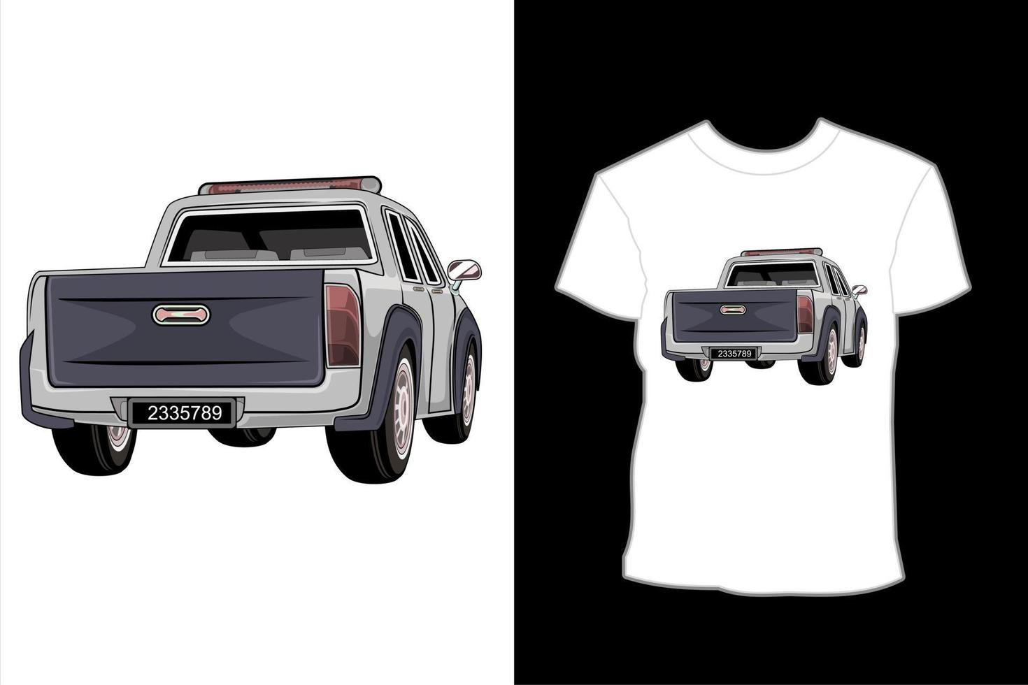 jeep politie v raket illustratie t-shirt ontwerp vector