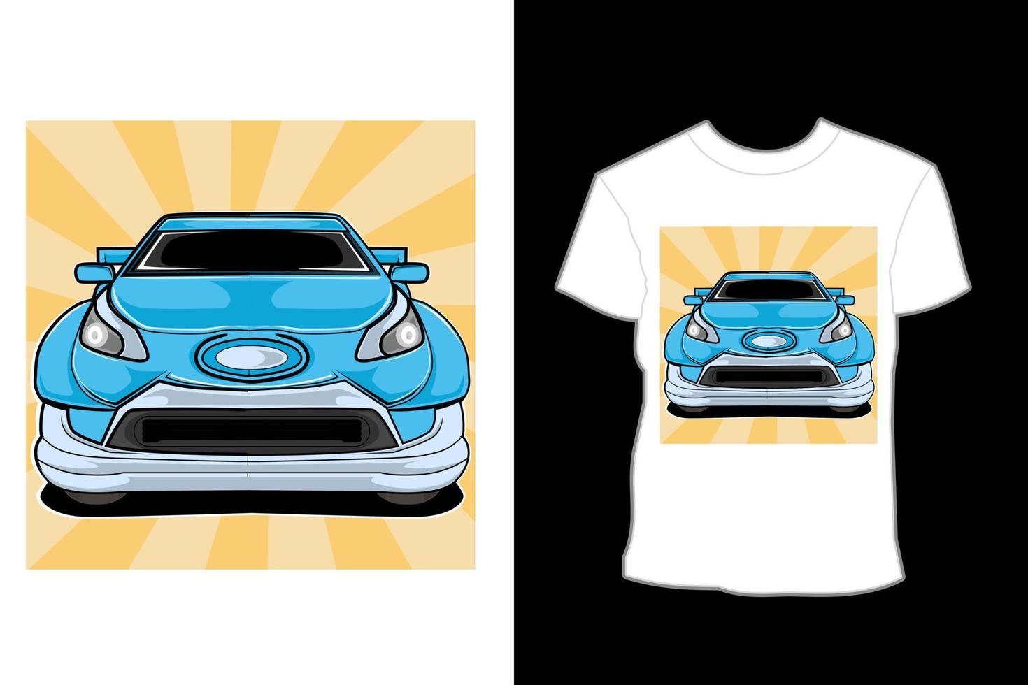 modern sedan auto illustratie t-shirt ontwerp vector