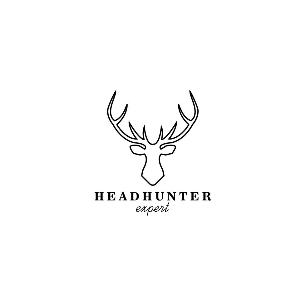 herten jagen buiten avontuur logo vector illustratie ontwerp lijntekeningen
