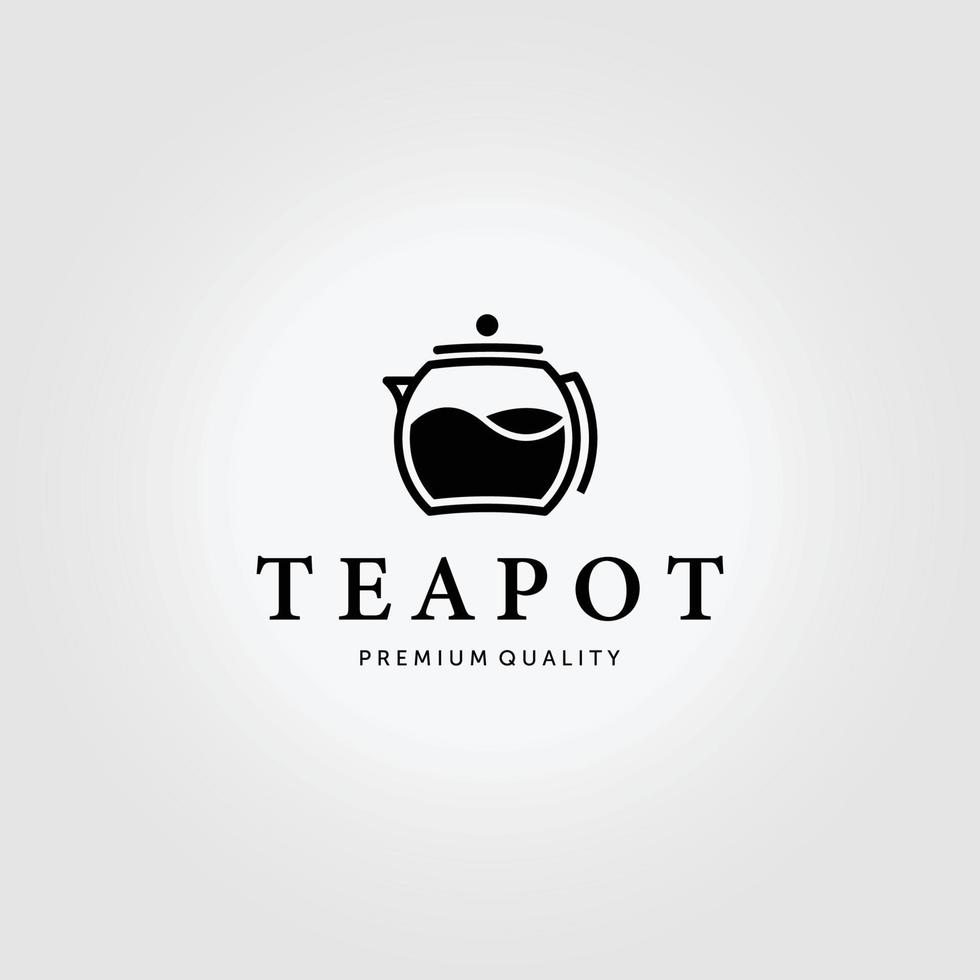 minimaal theepot vintage logo vector illustratie ontwerp