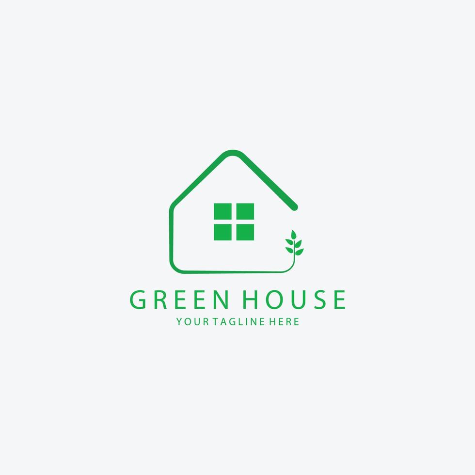 vintage groen huis logo vector illustratie ontwerp pictogram creatief