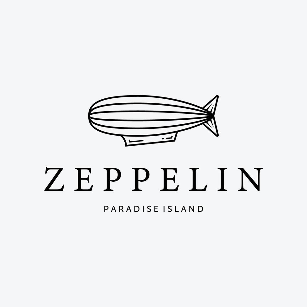 eenvoudig zeppelin lijn kunst logo, illustratie van lucht transport concept, ontwerp vector luchtballon