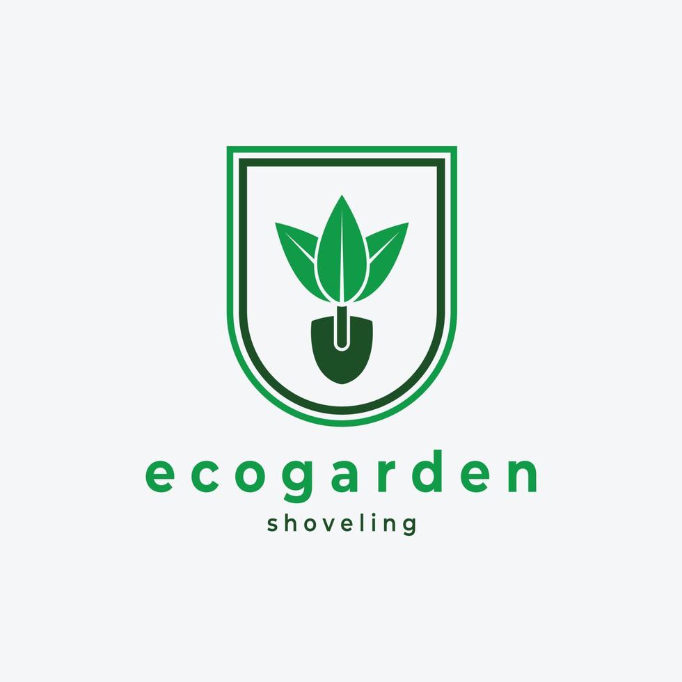 embleem van eco tuin scheppen logo vintage vector illustratie ontwerp